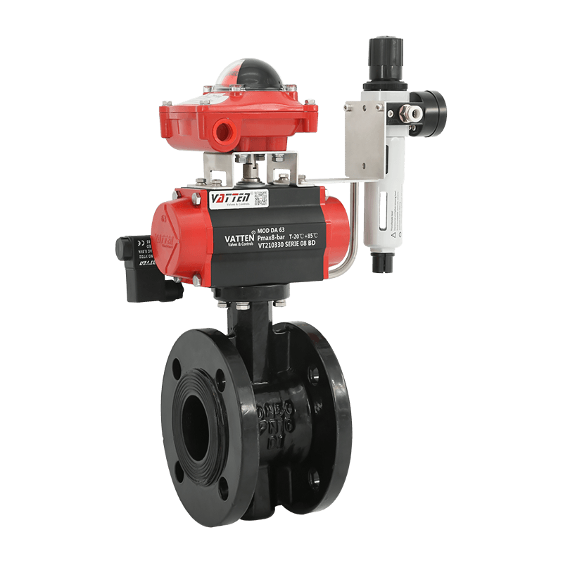 Pneumaattinen laipallinen läppäventtiili