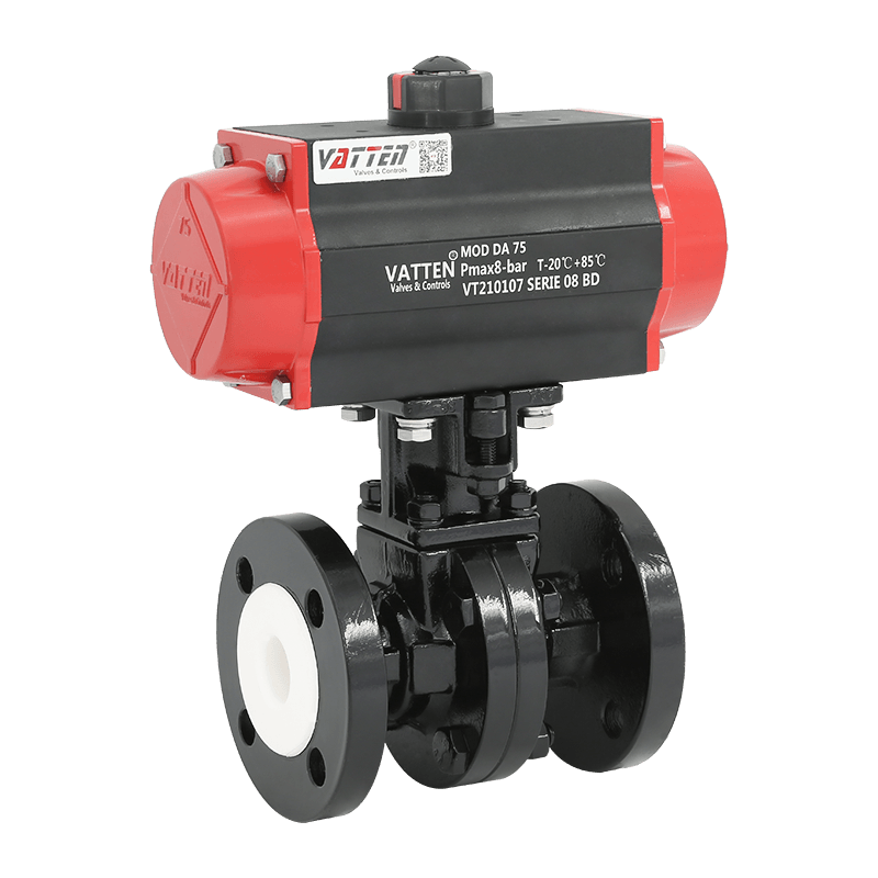 Pneumaattinen fluorivuorattu laippapalloventtiili